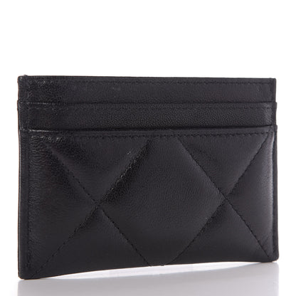Chanel Shiny Goatskin Quilted Chanel 19 Card Holder Black 3 of 7