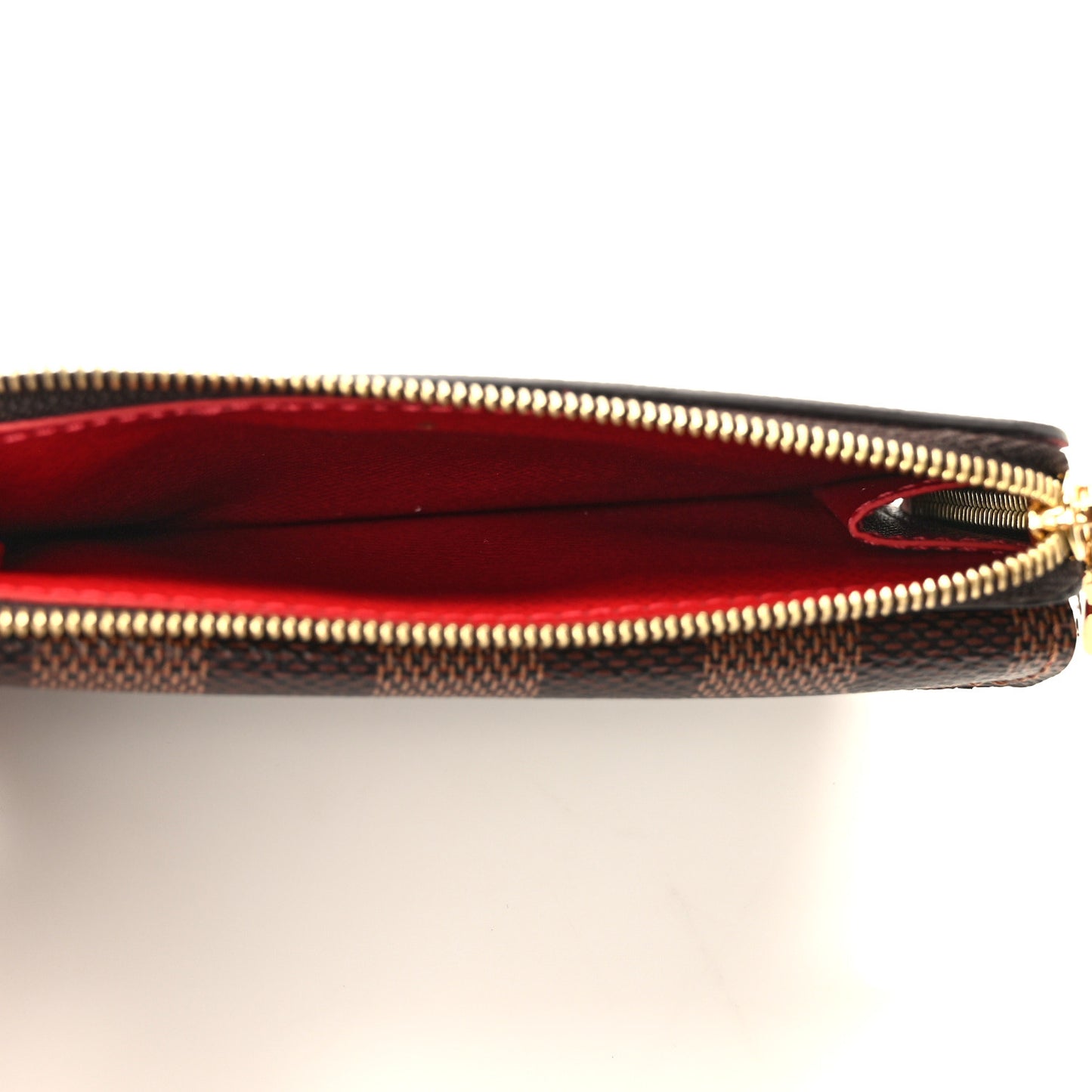 Damier Ebene Recto Verso Card Holder Red