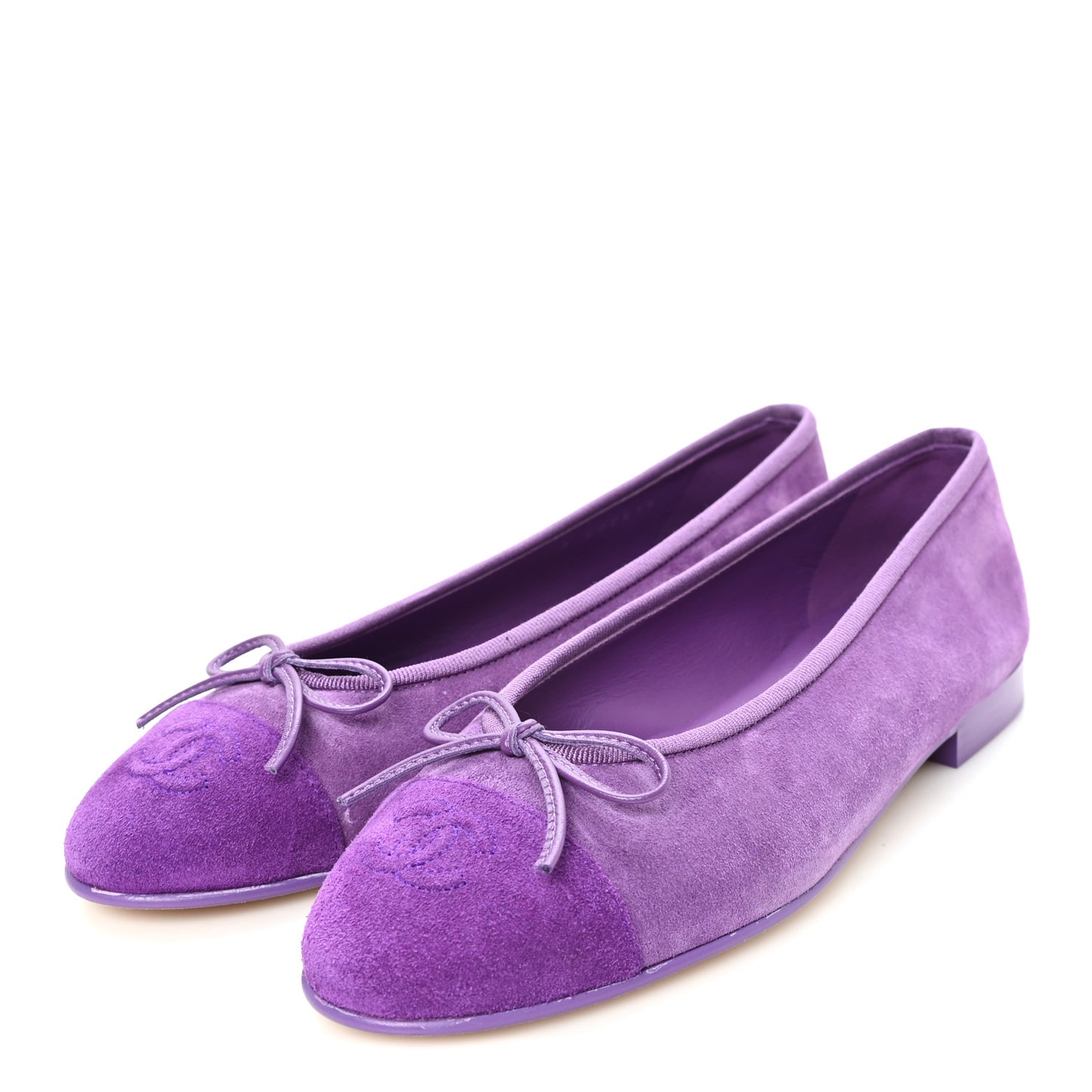 Suede Cap Toe CC Ballerina Flats 36 Purple Dark Purple