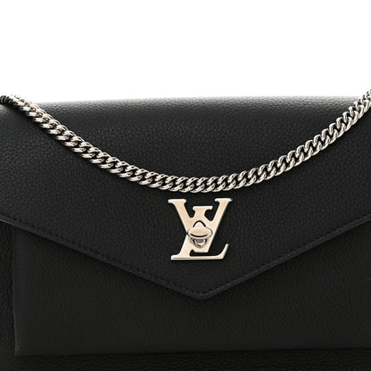 Louis Vuitton Soft Calfskin My Lockme Chain Pochette Black 8 of 10