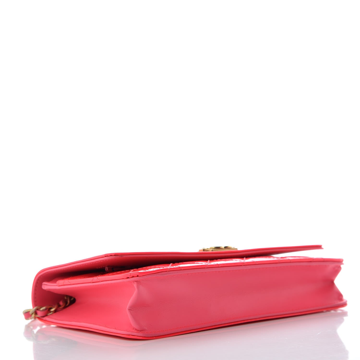 Chanel Patent Calfskin Quilted Boy Wallet On Chain WOC Pink 4 of 12