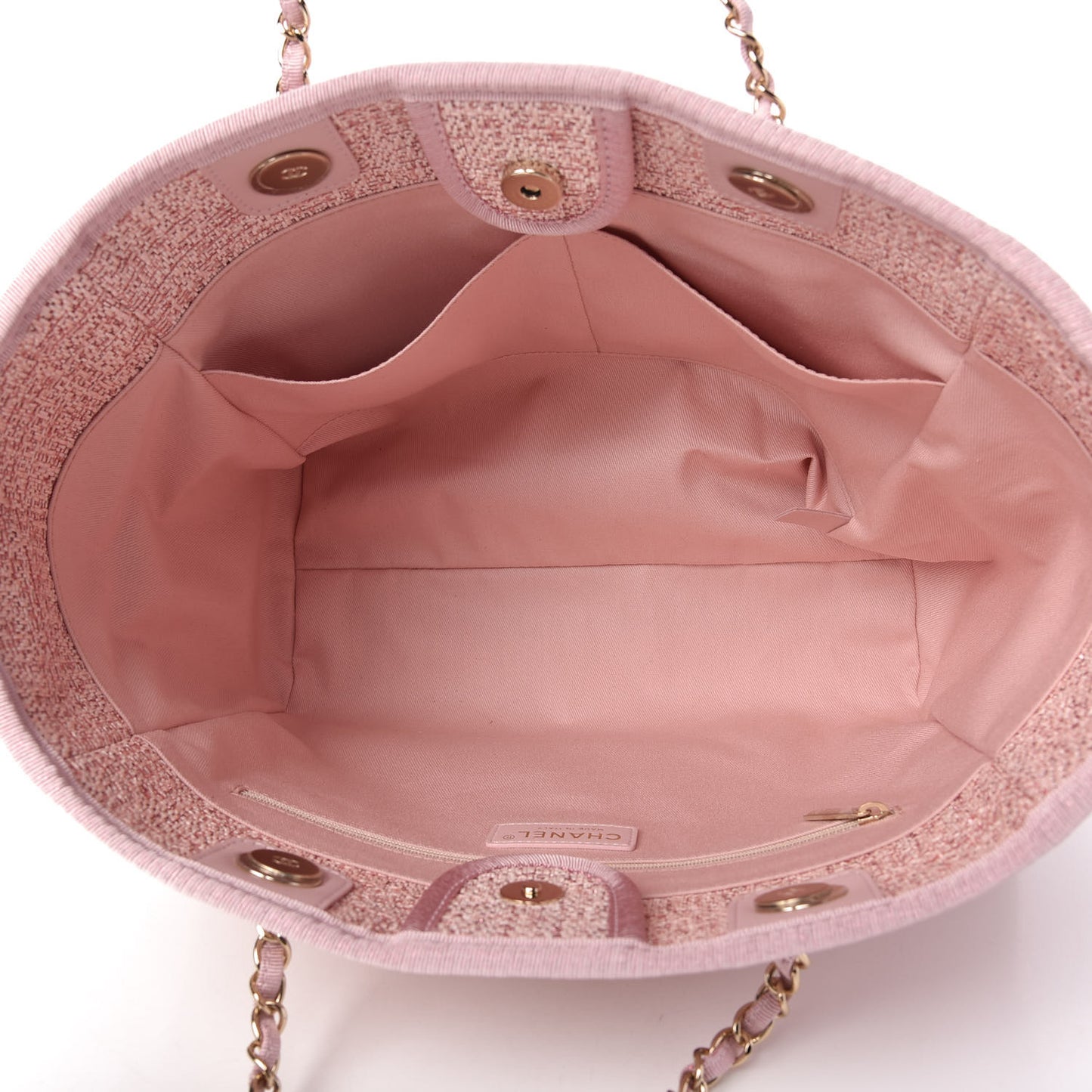 Lurex Boucle Small Deauville Tote Pink
