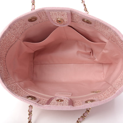 Chanel Lurex Boucle Small Deauville Tote Pink 5 of 10