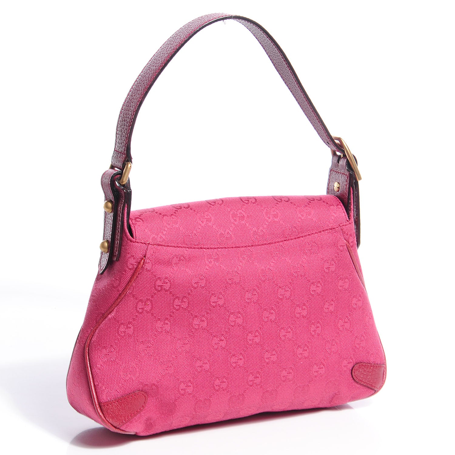Gucci Monogram Small Horsebit Chain Flap Bag Fuchsia 3 of 7
