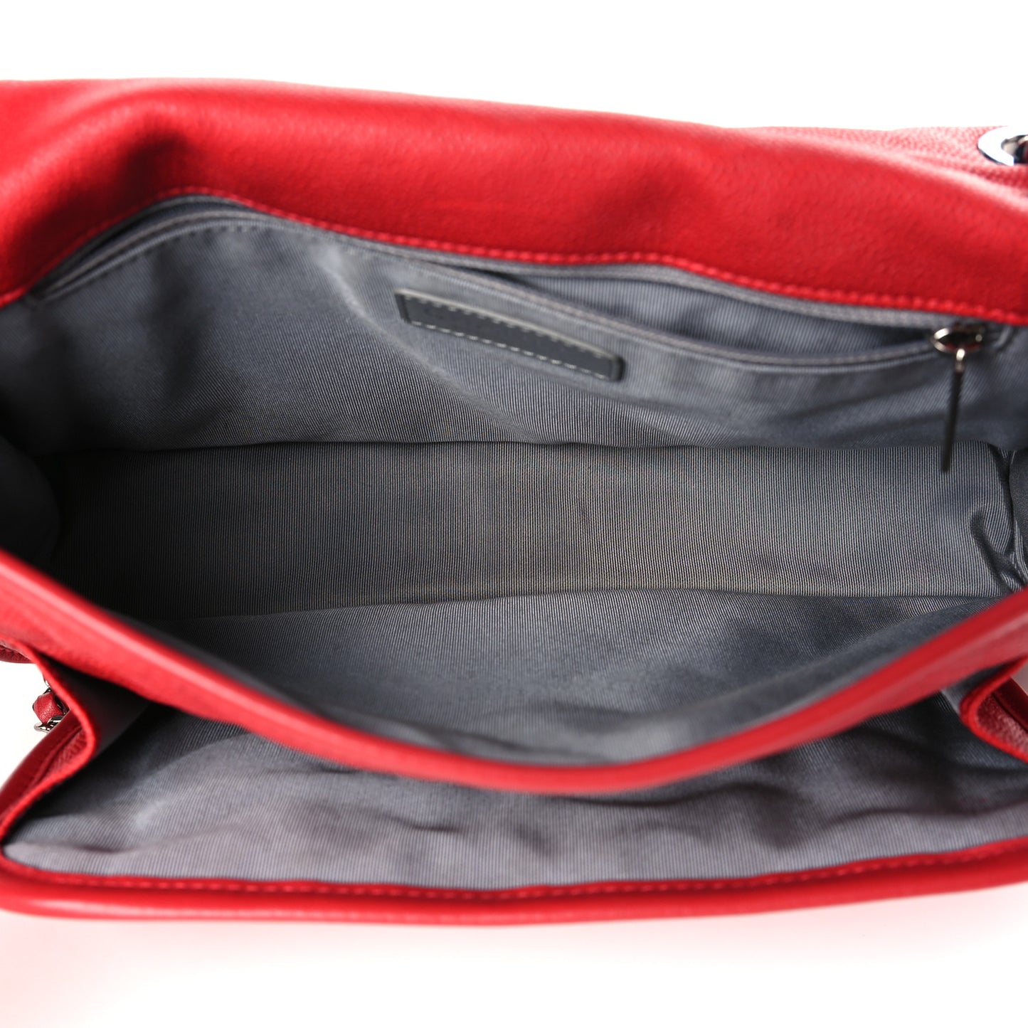 Caviar Quilted Large French Riviera Flap Red