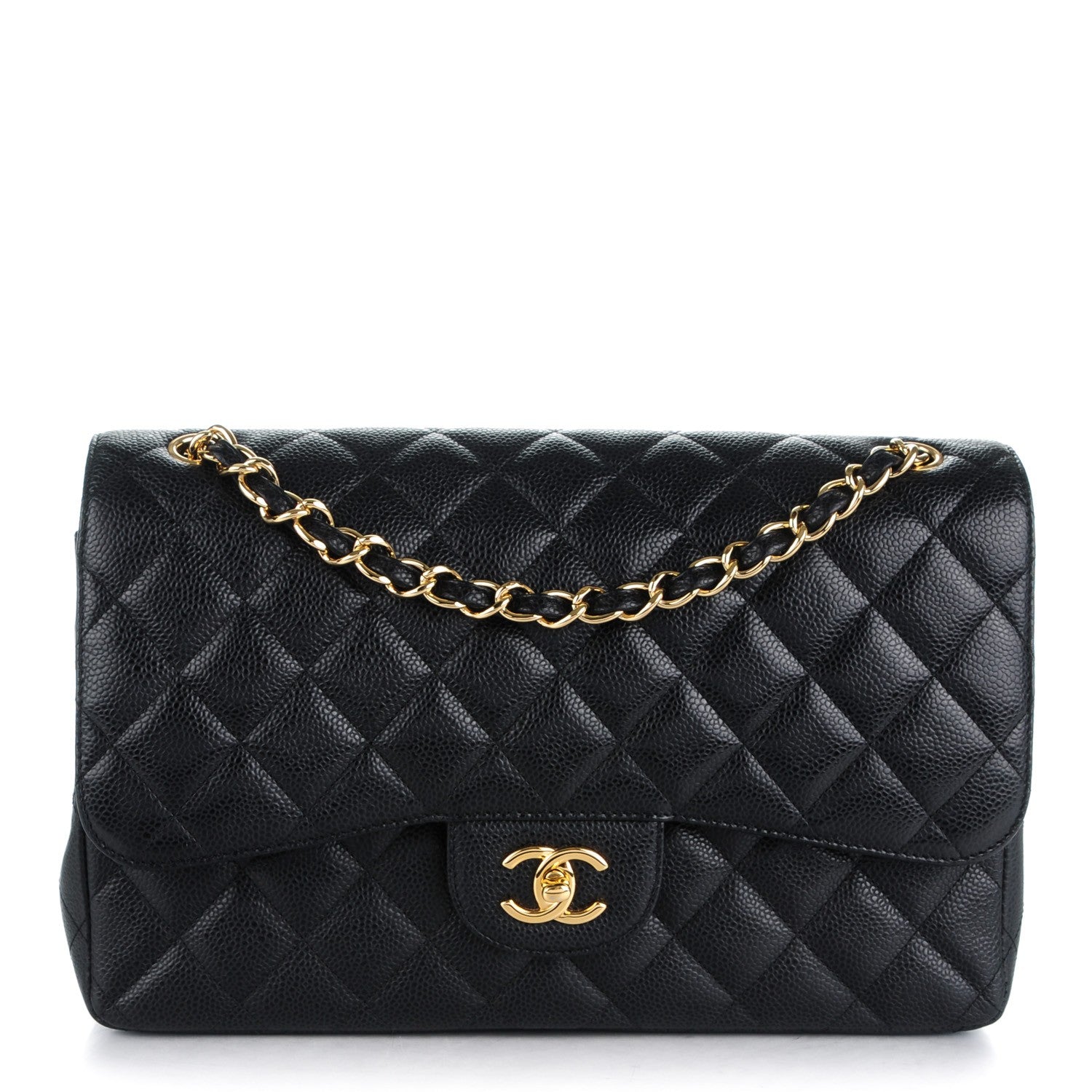 Chanel Caviar Quilted Jumbo Double Flap Black 1 of 8