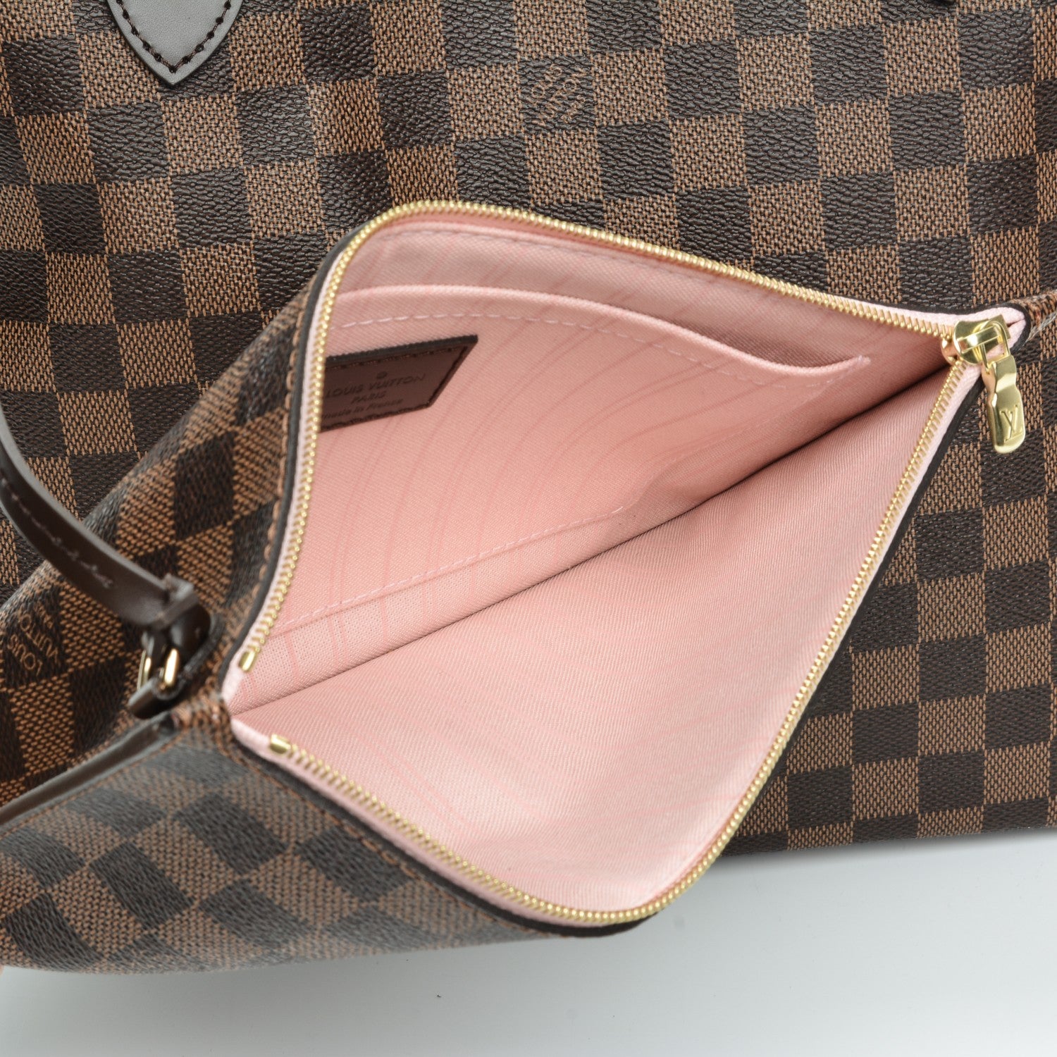 Louis Vuitton Damier Ebene Neo Neverfull MM Rose Ballerine 8 of 10