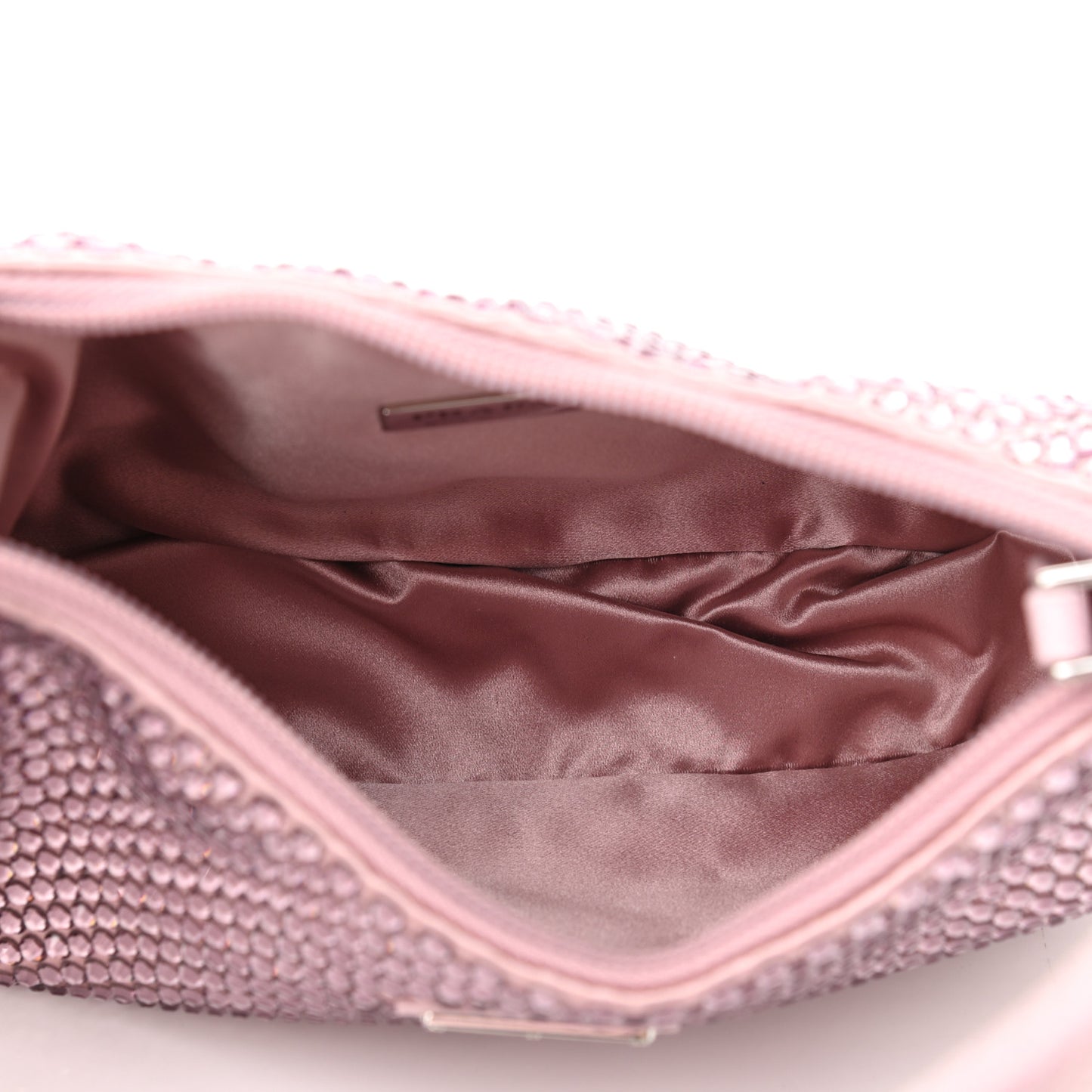Satin Crystal Mini Re-Edition 2000 Bag Alabastro