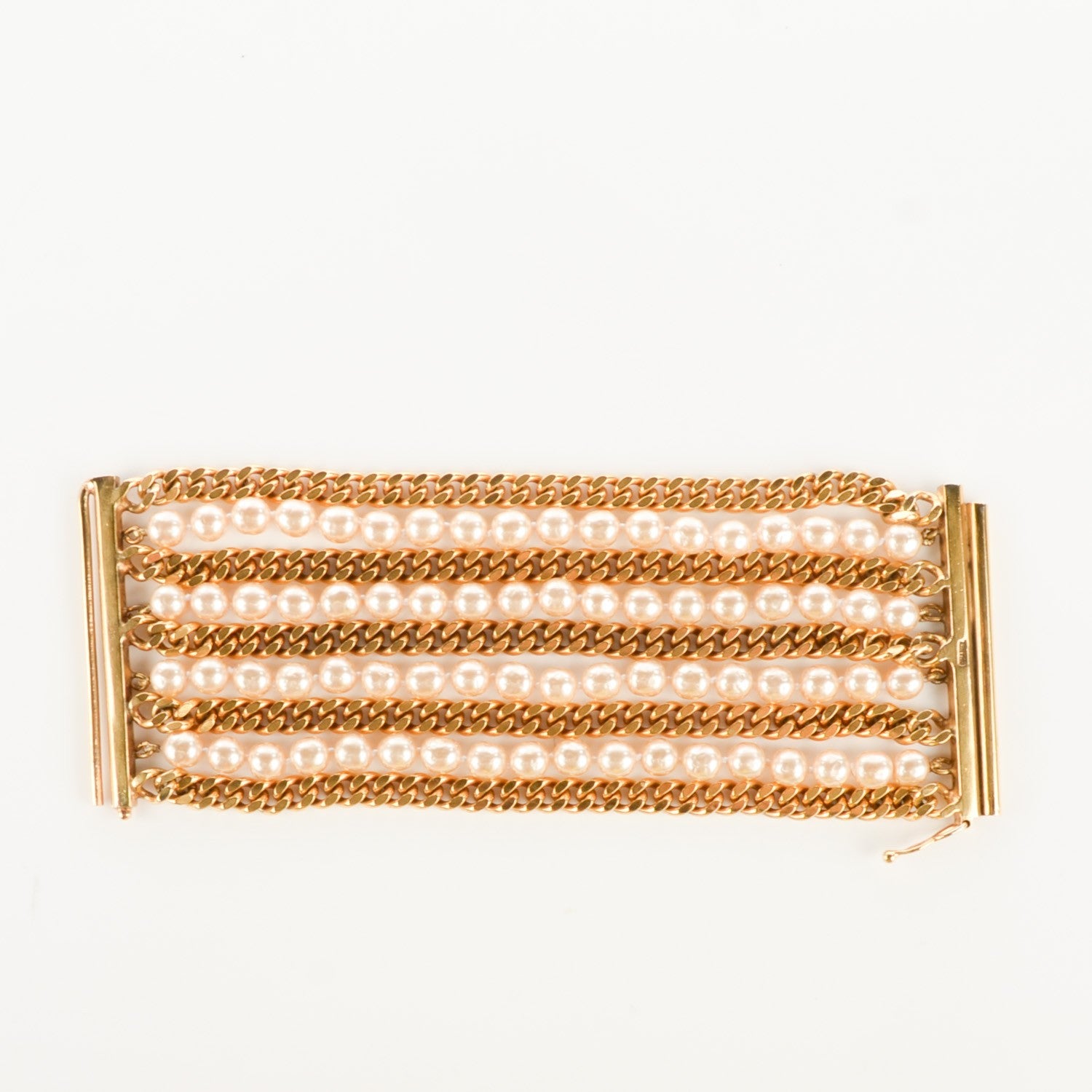 Chanel Pearl Chain Bracelet Gold 3 of 7