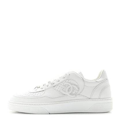 Chanel Calfskin CC Womens Sneakers 36 White 1 of 8