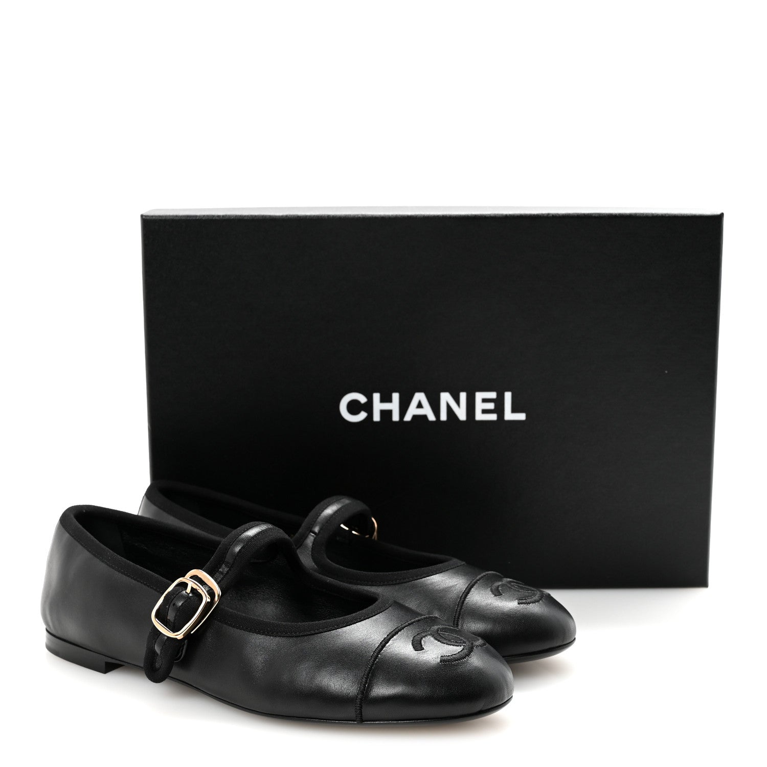 Chanel Lambskin Mary Jane Flats 36.5 Black 1796050 – FASHIONPHILE