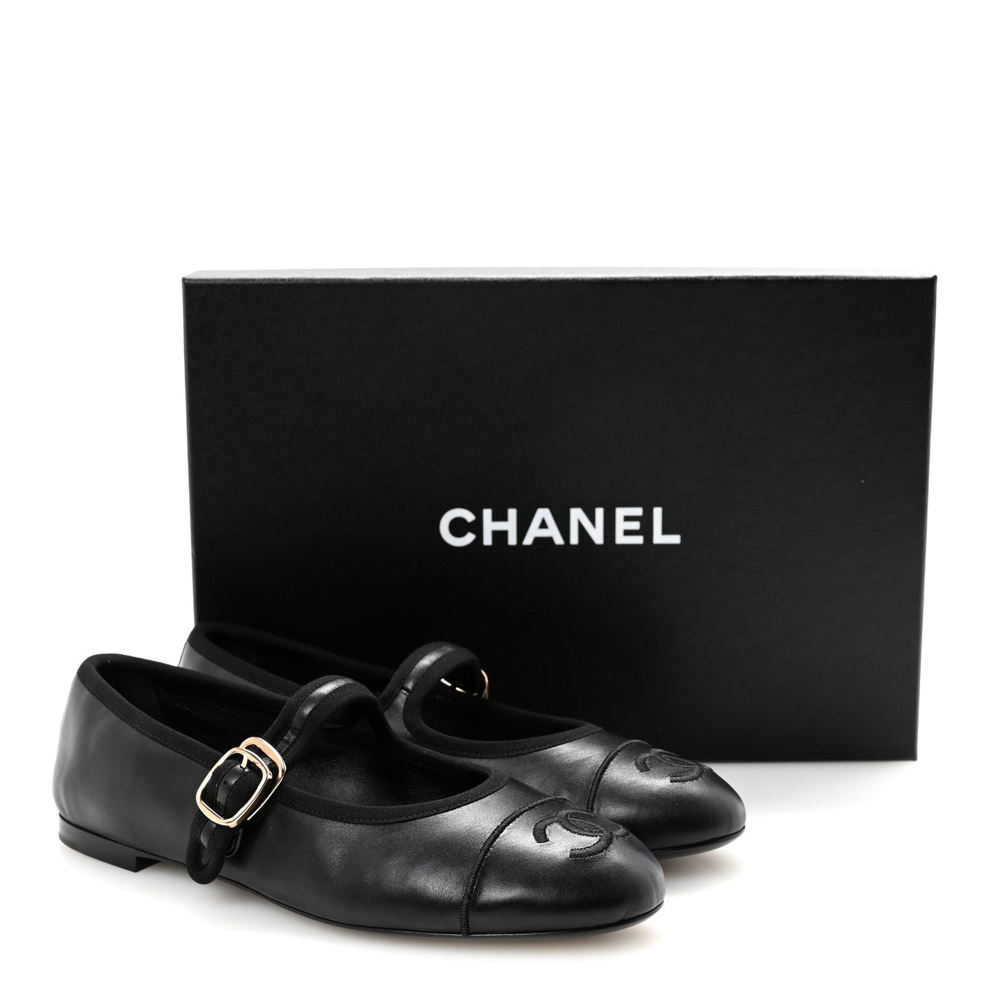 Lambskin Mary Jane Flats 36.5 Black