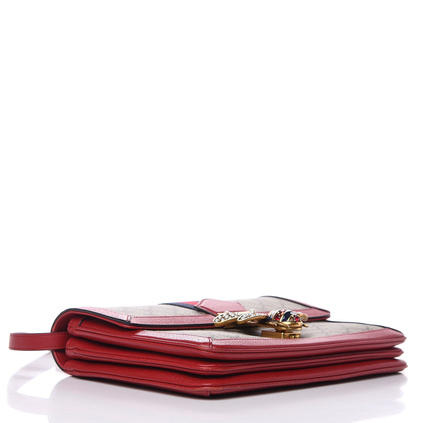 GG Supreme Monogram Medium Queen Margaret Shoulder Bag Red