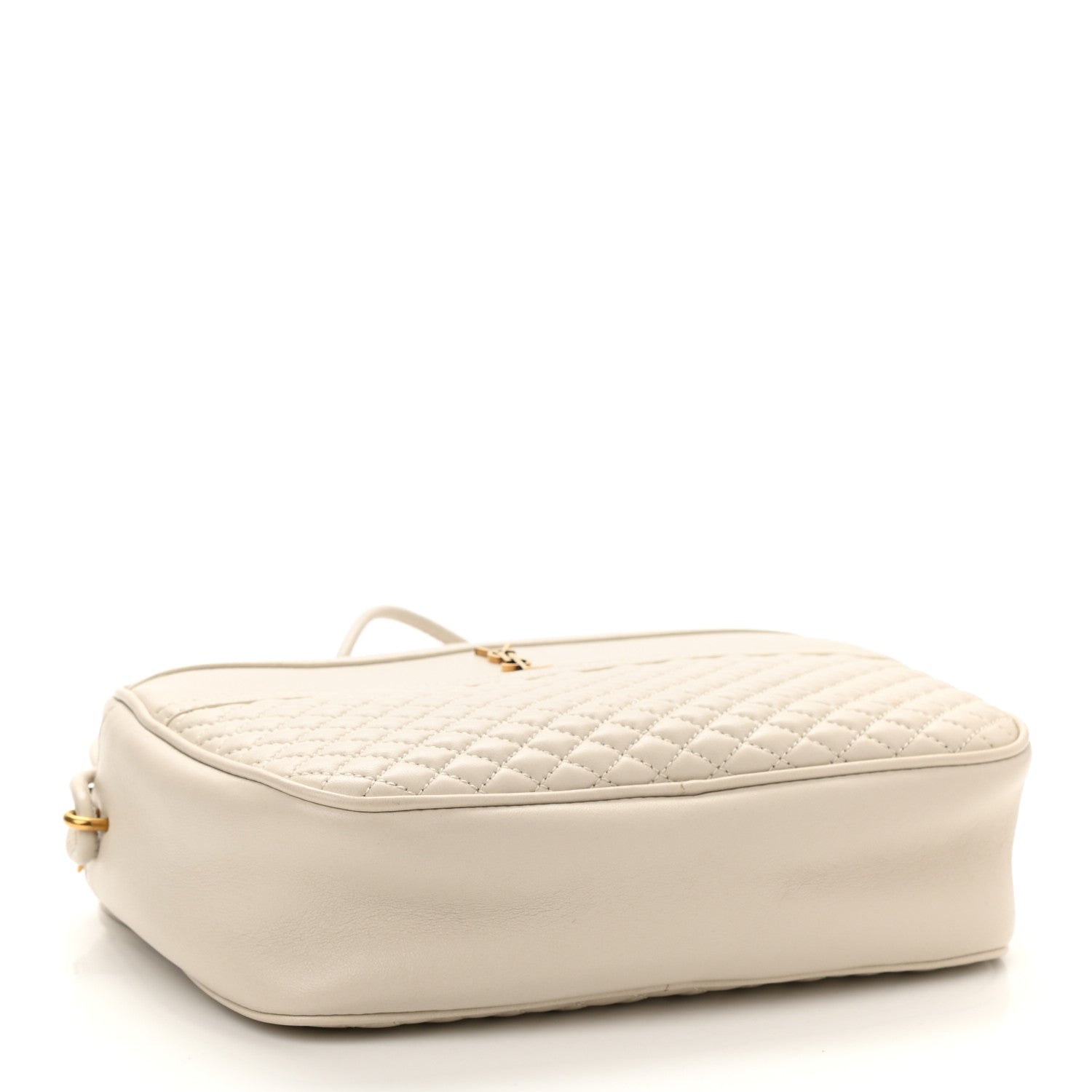 Saint Laurent Lambskin Quilted Victoire Camera Bag Blanc Vintage 4 of 11