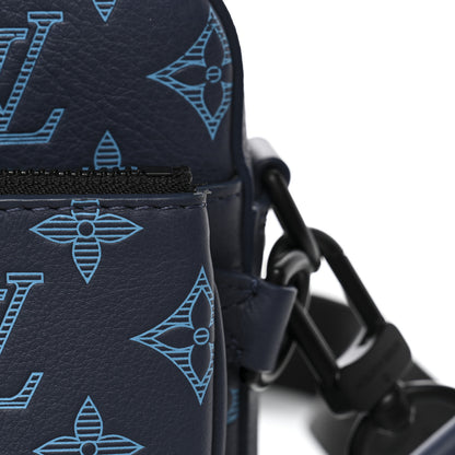 Louis Vuitton Calfskin Monogram Shadow Trio Messenger Navy River Blue 10 of 10