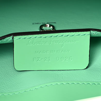 Salvatore Ferragamo Calfskin Trifolio Shoulder Bag Light Green 9 of 13
