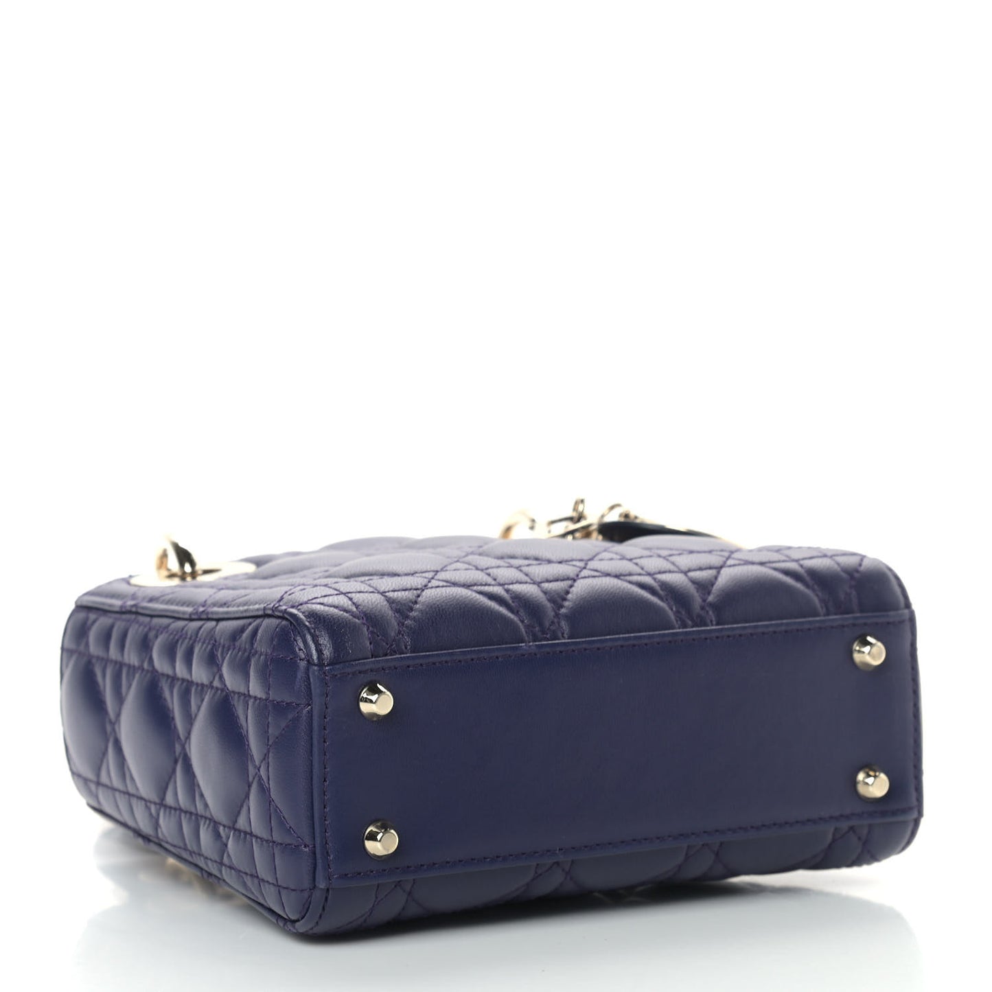 Lambskin Cannage Mini Lady Dior Navy Blue