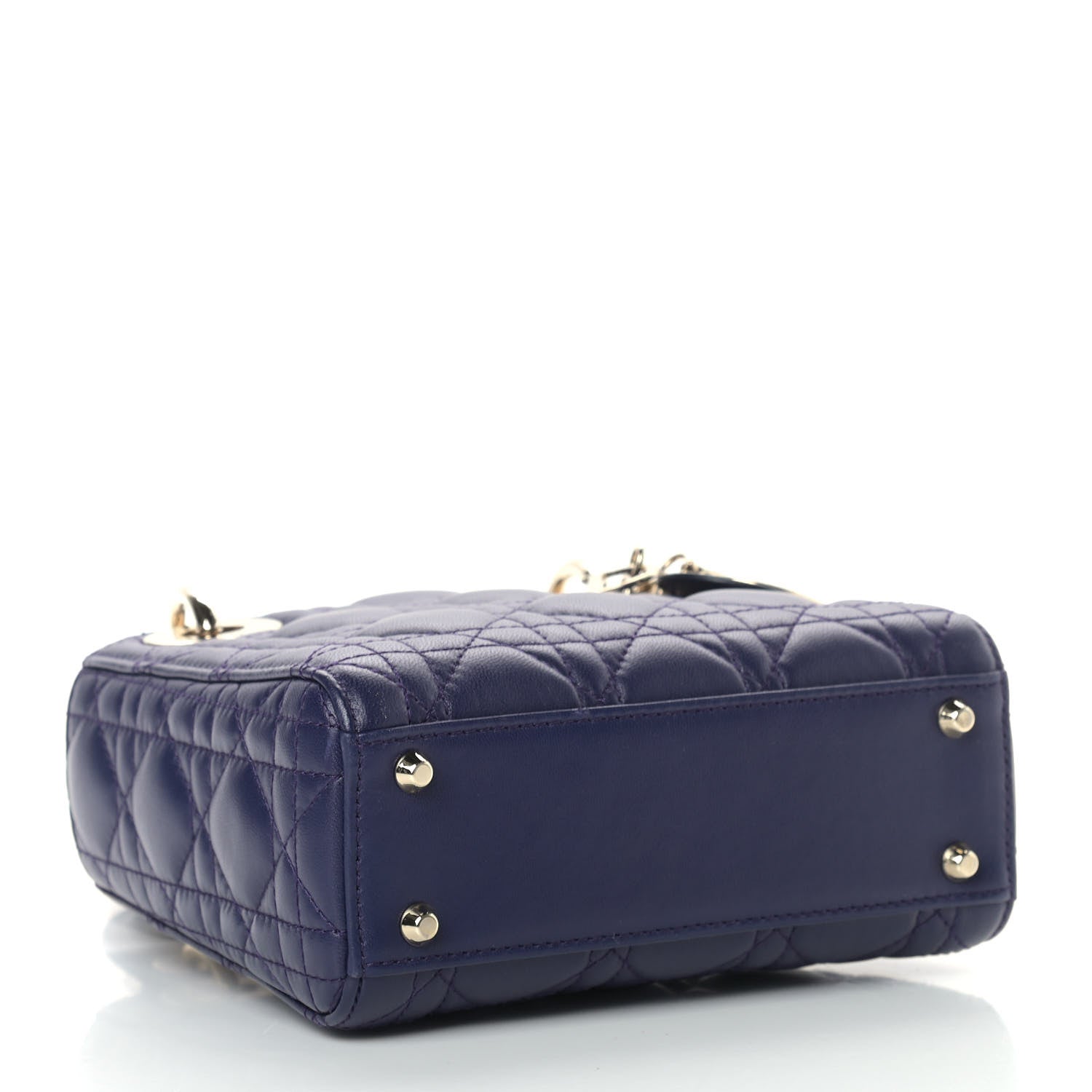 Christian Dior Lambskin Cannage Mini Lady Dior Navy Blue 3 of 8
