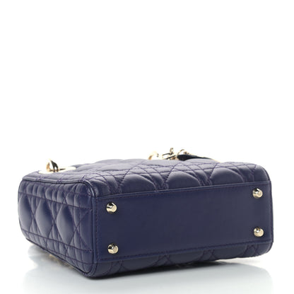 Christian Dior Lambskin Cannage Mini Lady Dior Navy Blue 3 of 8