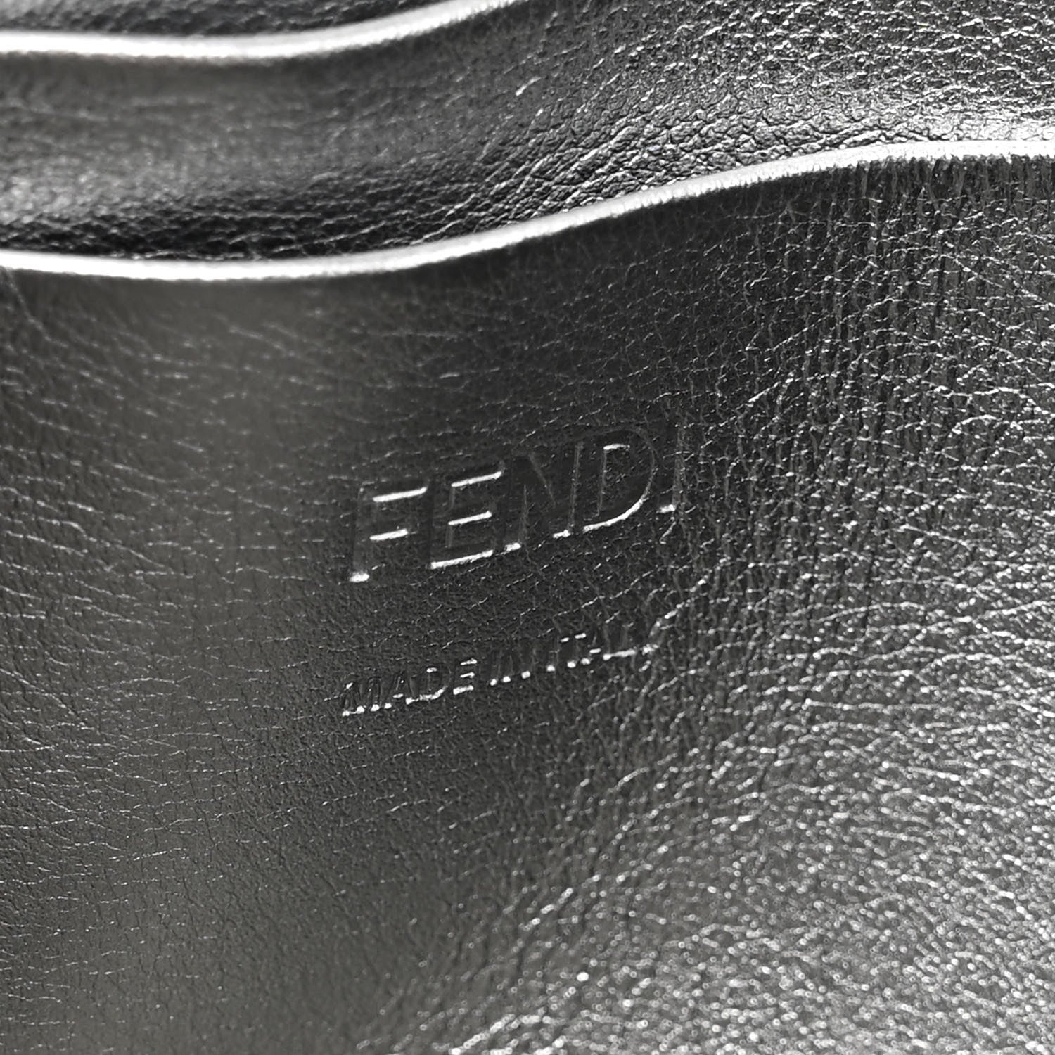 Fendi Crystal Vitello Laminato FF Mini Baguette Crystal Argento 6 of 12