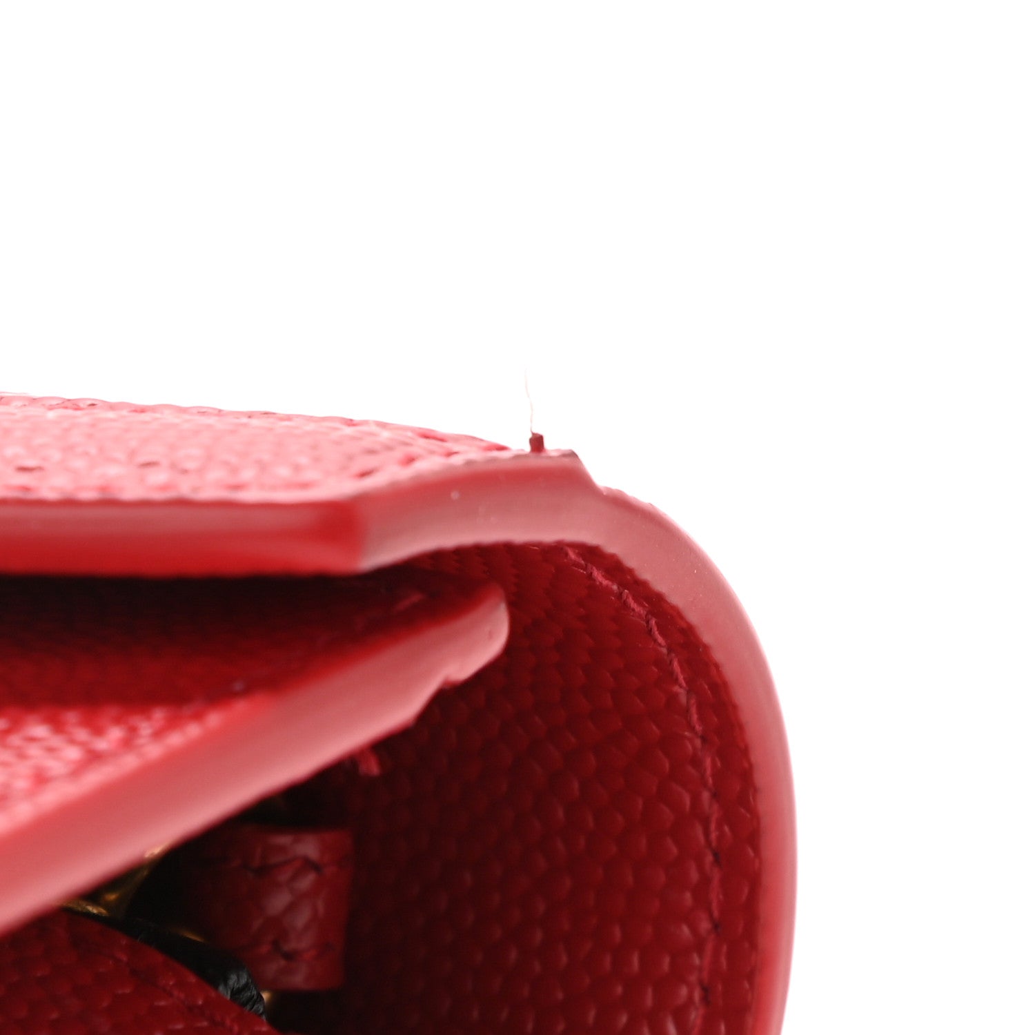 Saint Laurent Grain De Poudre Monogram Cassandra Chain Wallet Red 11 of 12