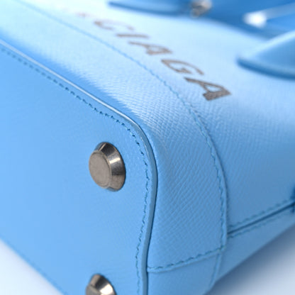 Balenciaga Signature Grained Calfskin Logo XXS Ville Top Handle Bag Baby Blue Black 8 of 20