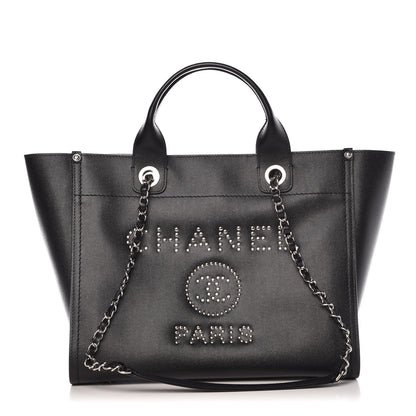 Chanel Caviar Small Studded Deauville Tote Black 1 of 14