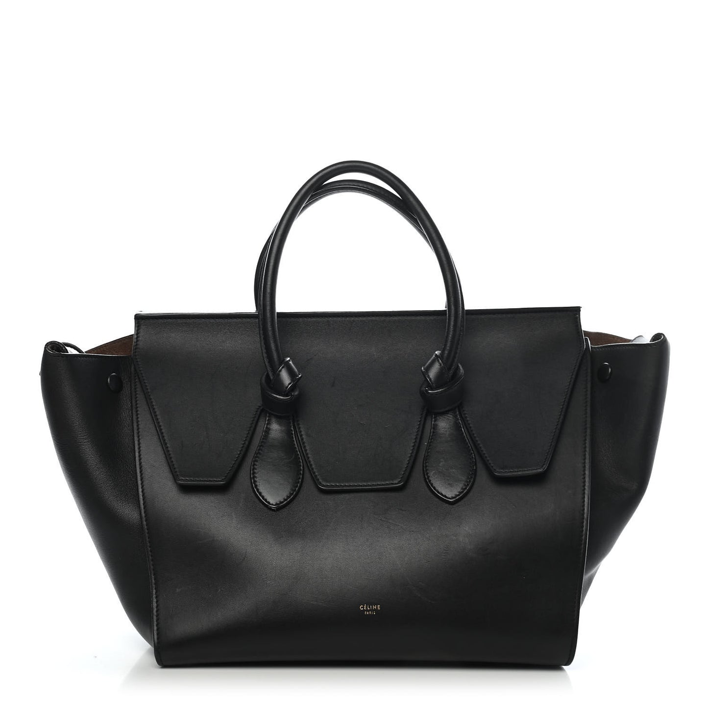 Smooth Calfskin Small Tie Knot Tote Black