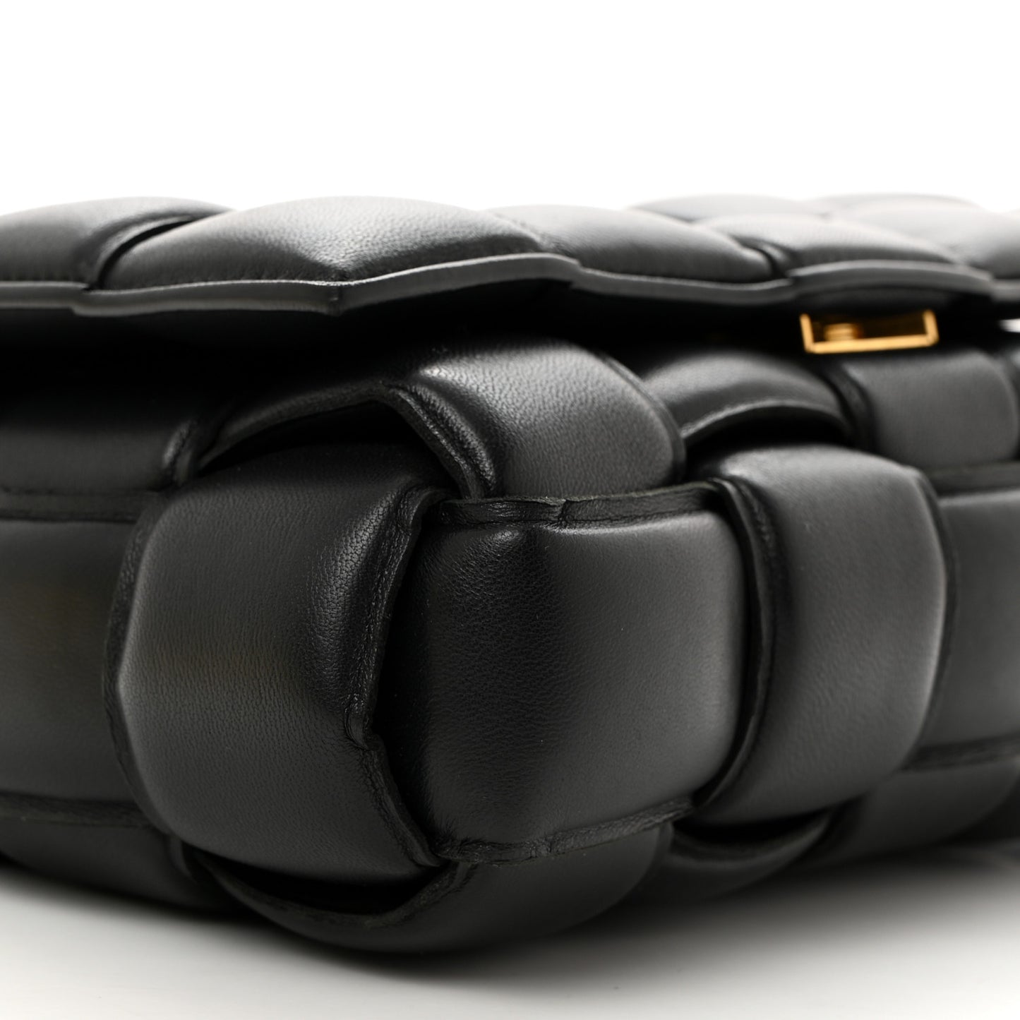 Nappa Maxi Intreccio Padded Cassette Crossbody Bag Black