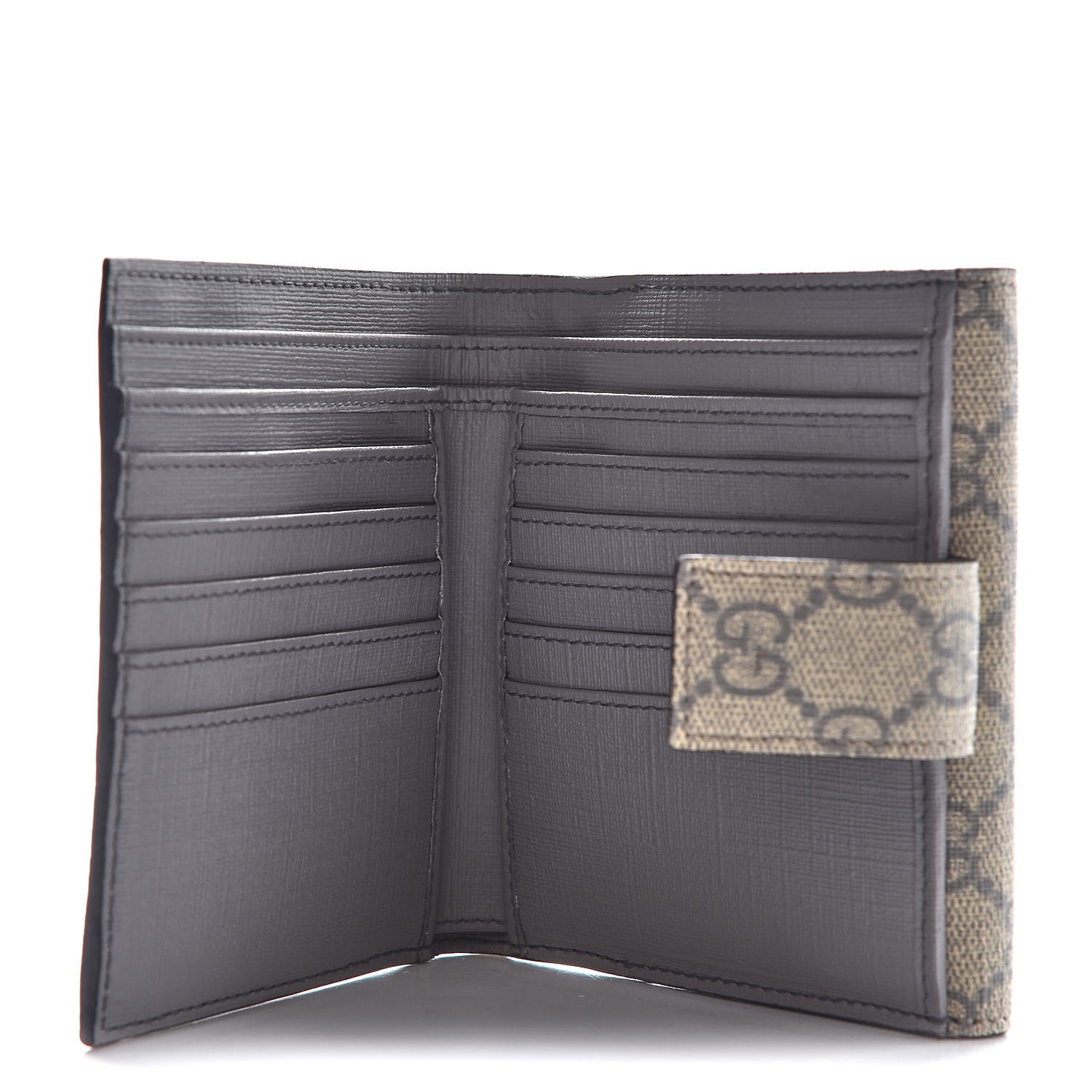 Gucci GG Supreme Monogram GG Pierce French Flap Wallet Ecru Grigio 5 of 9