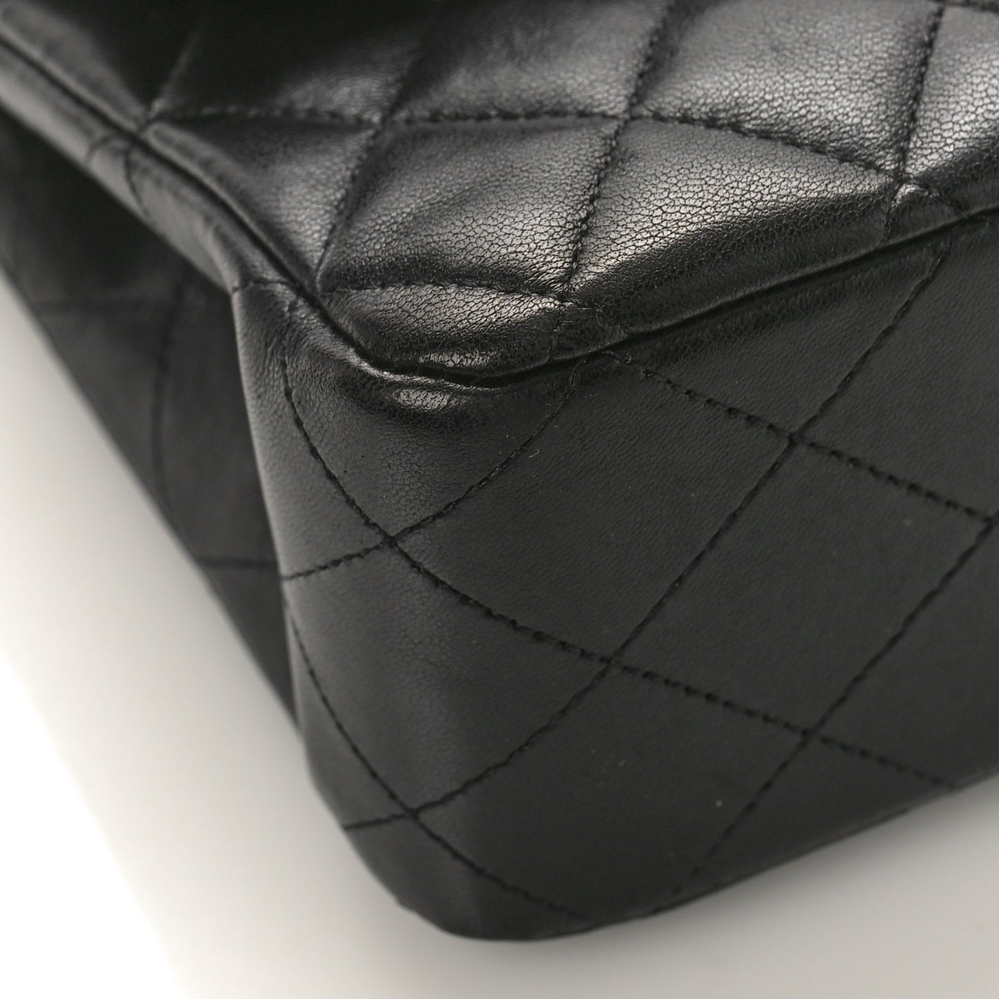 Lambskin Quilted Medium Double Flap Black