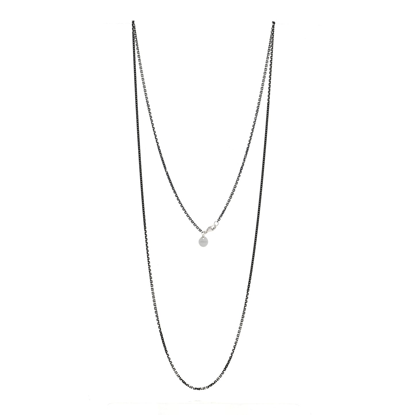Sterling Silver Enamel 1.75mm Chain Necklace Black 30"