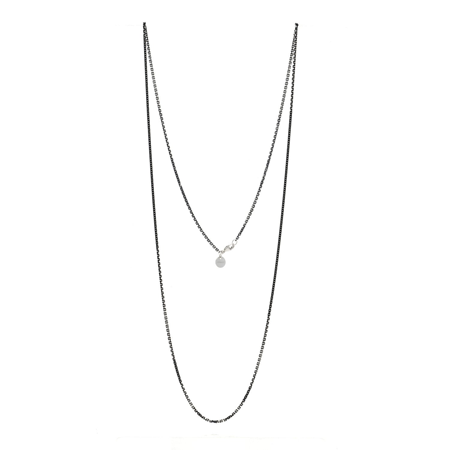 Tiffany Sterling Silver Enamel 1.75mm Chain Necklace Black 30" 2 of 5