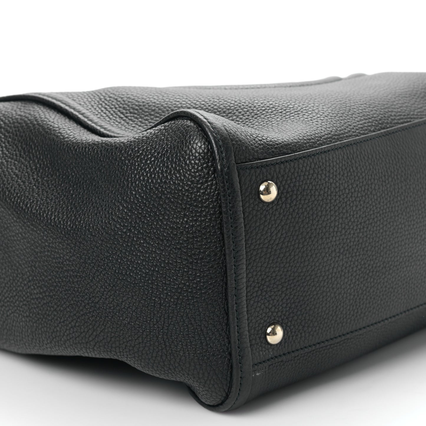 Pebbled Calfskin Medium Soho Shoulder Bag Black