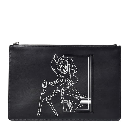 Givenchy Calfskin Bambi Print Medium Cosmetic Pouch Black 1 of 9