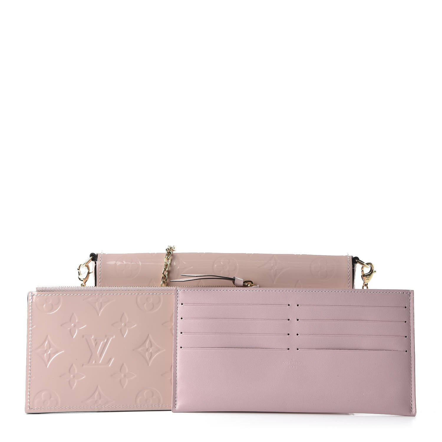 Louis Vuitton Vernis Felicie Chain Wallet Rose Ballerine 11 of 11