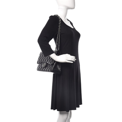 Chanel Lambskin Quilted Jumbo Double Flap Black 2 of 11