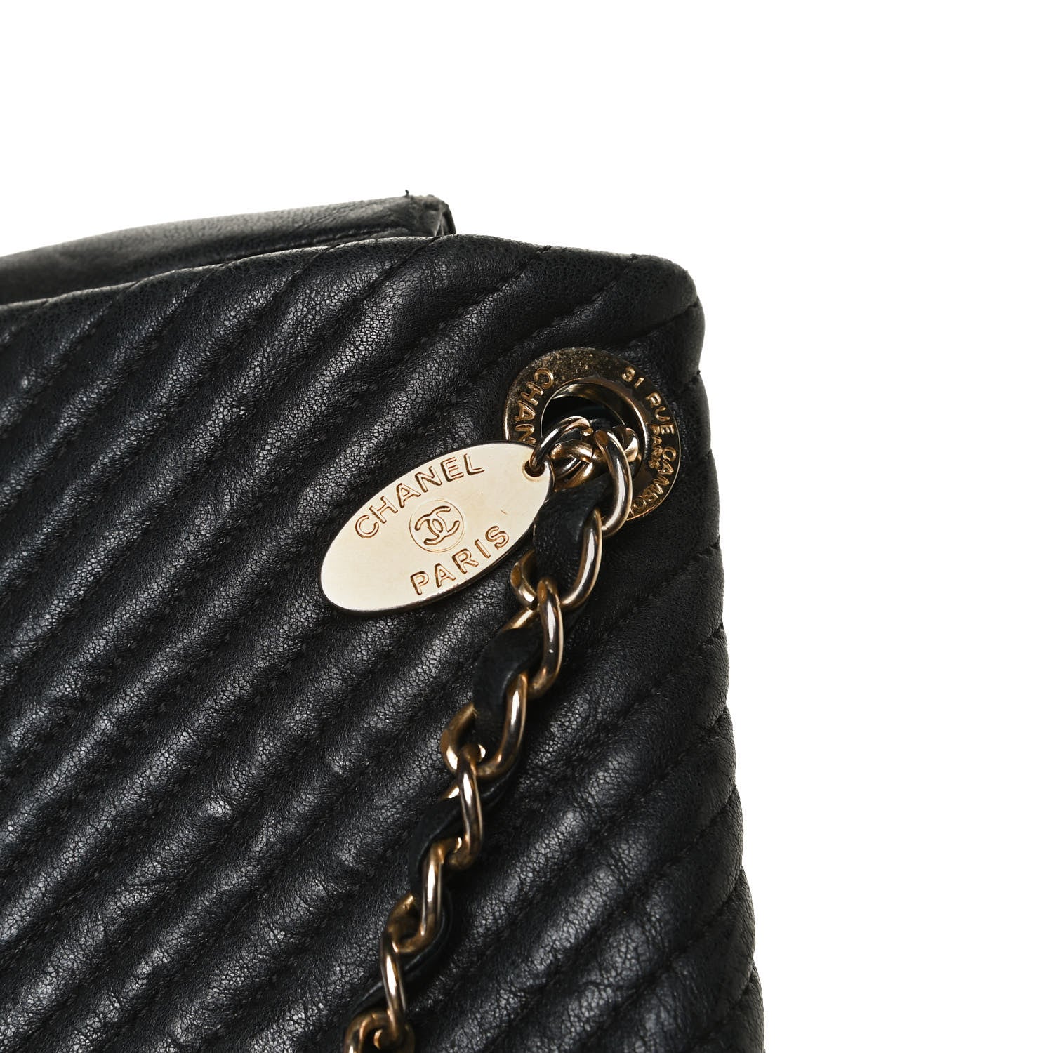 Chanel Calfskin Surpique Chevron Small Flap Black 10 of 18