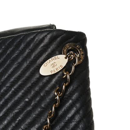 Chanel Calfskin Surpique Chevron Small Flap Black 10 of 18