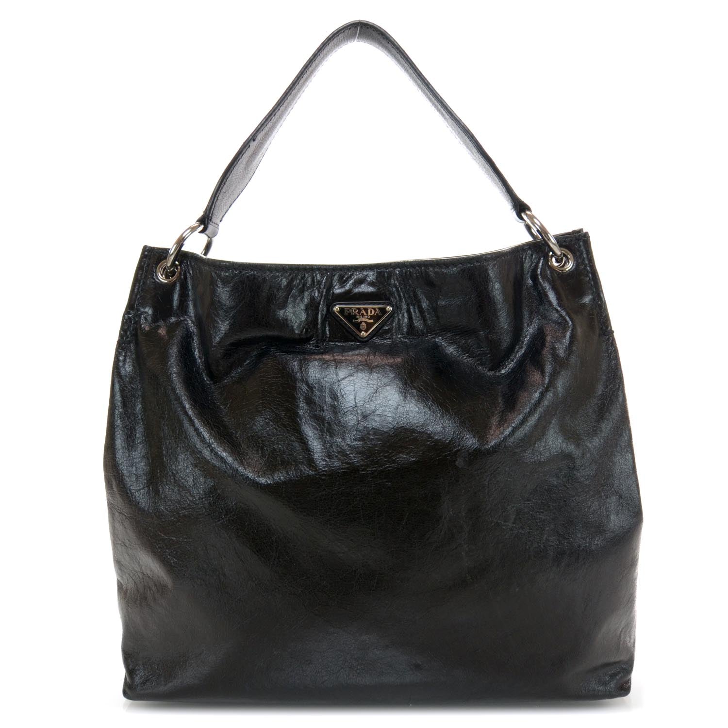 Prada Vitello Shine Hobo Black 1 of 8
