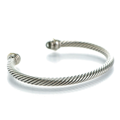 David Yurman Sterling Silver 14K Yellow Gold Prasiolite 5mm Cable Classics Bracelet 3 of 5