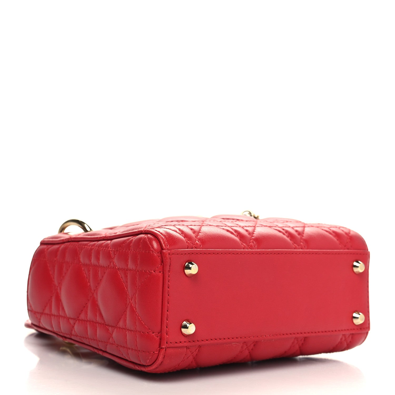 Christian Dior Lambskin Cannage Mini Lady Dior Red 4 of 11
