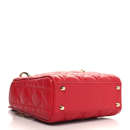 Christian Dior Lambskin Cannage Mini Lady Dior Red 4 of 11