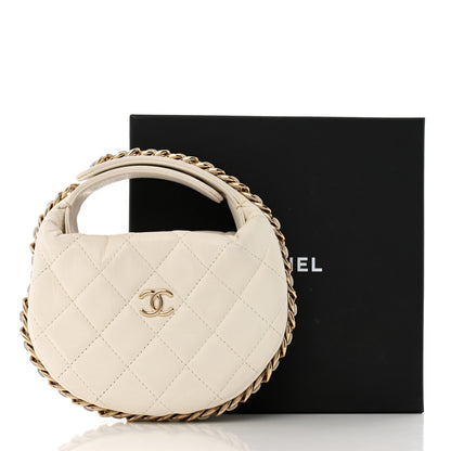 Chanel Lambskin Quilted Chain Around Pouch Hobo White 13 of 13