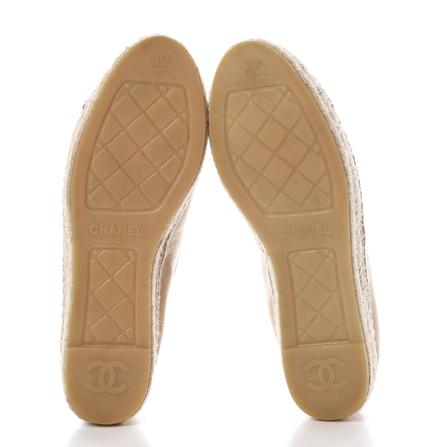 Lambskin CC Espadrilles 39 Beige Black