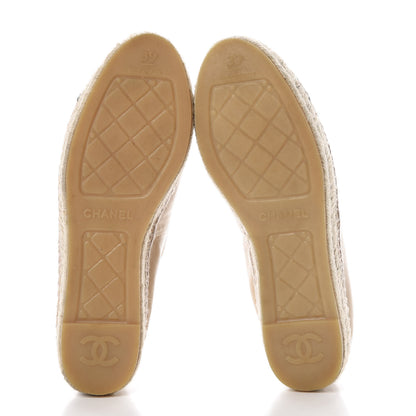 Chanel Lambskin CC Espadrilles 39 Beige Black 5 of 12