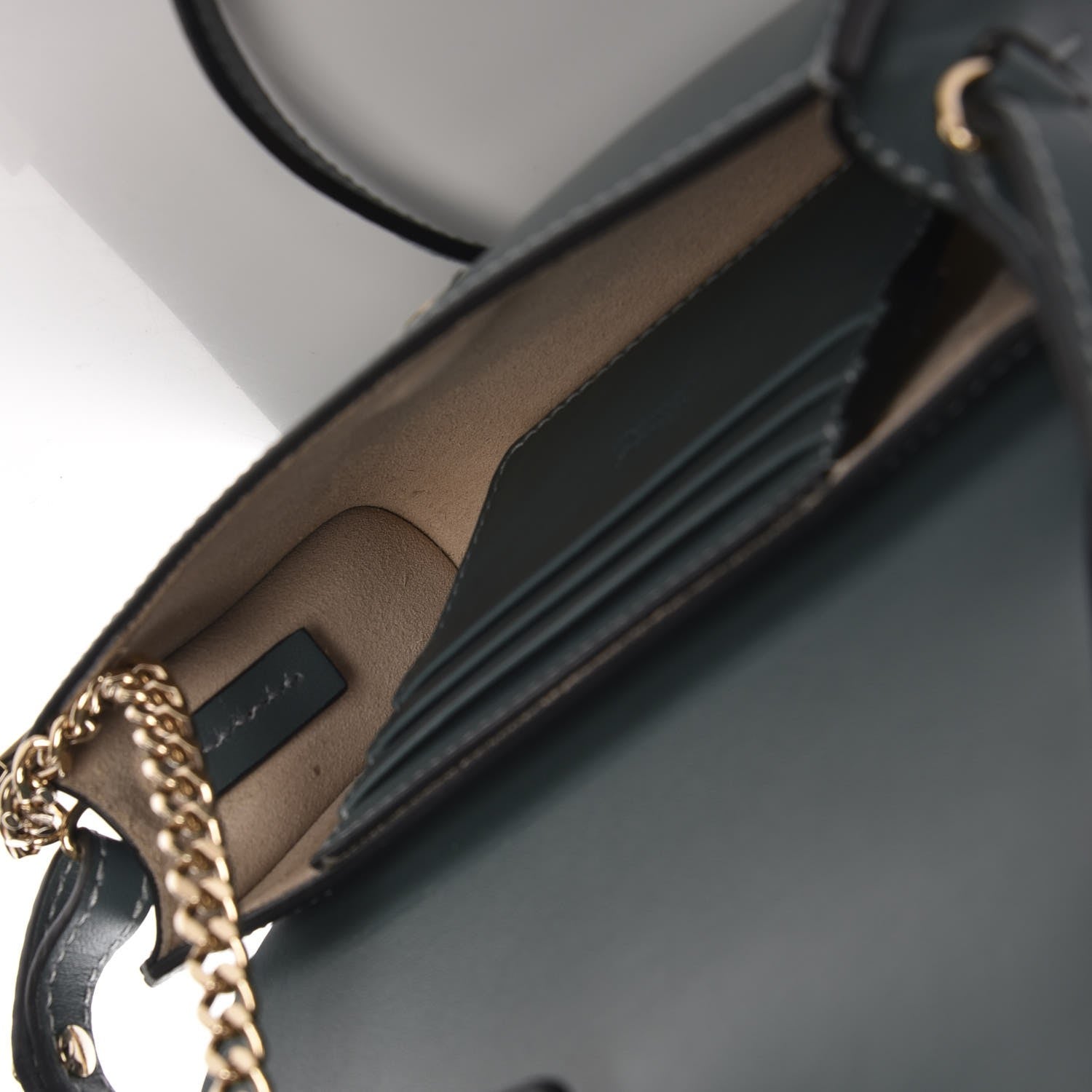 Chloe Suede Calfskin Faye Wallet On Strap Cloudy Blue 5 of 7