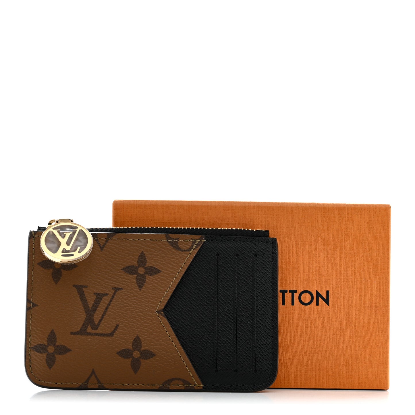 Reverse Monogram Zipped Romy Card Holder