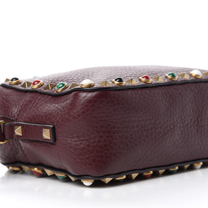 Valentino Garavani Pebbled Calfskin Rockstud Rolling Camera Bag Rubin 6 of 9