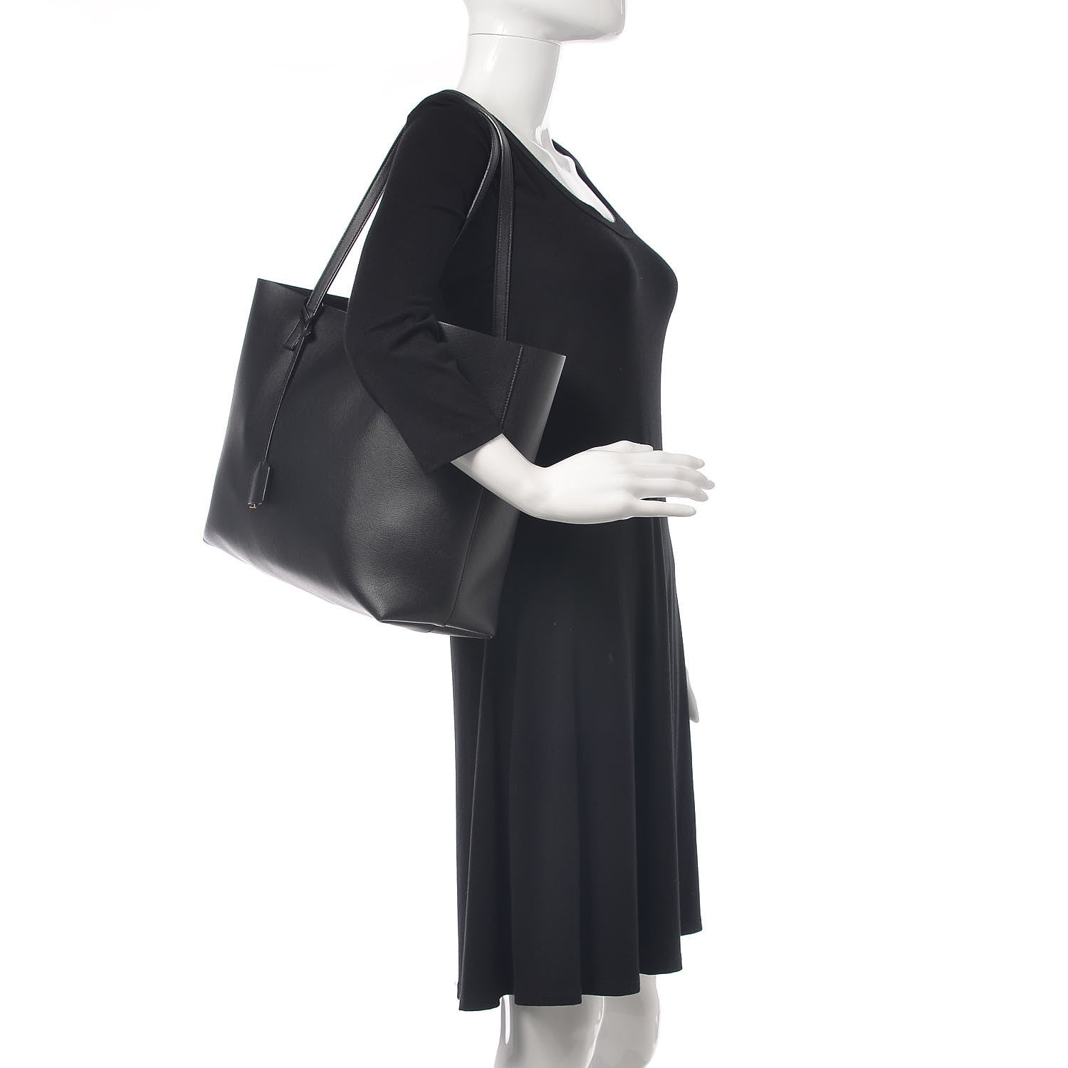 Saint Laurent Calfskin Large Shopping Tote Black 2 of 10